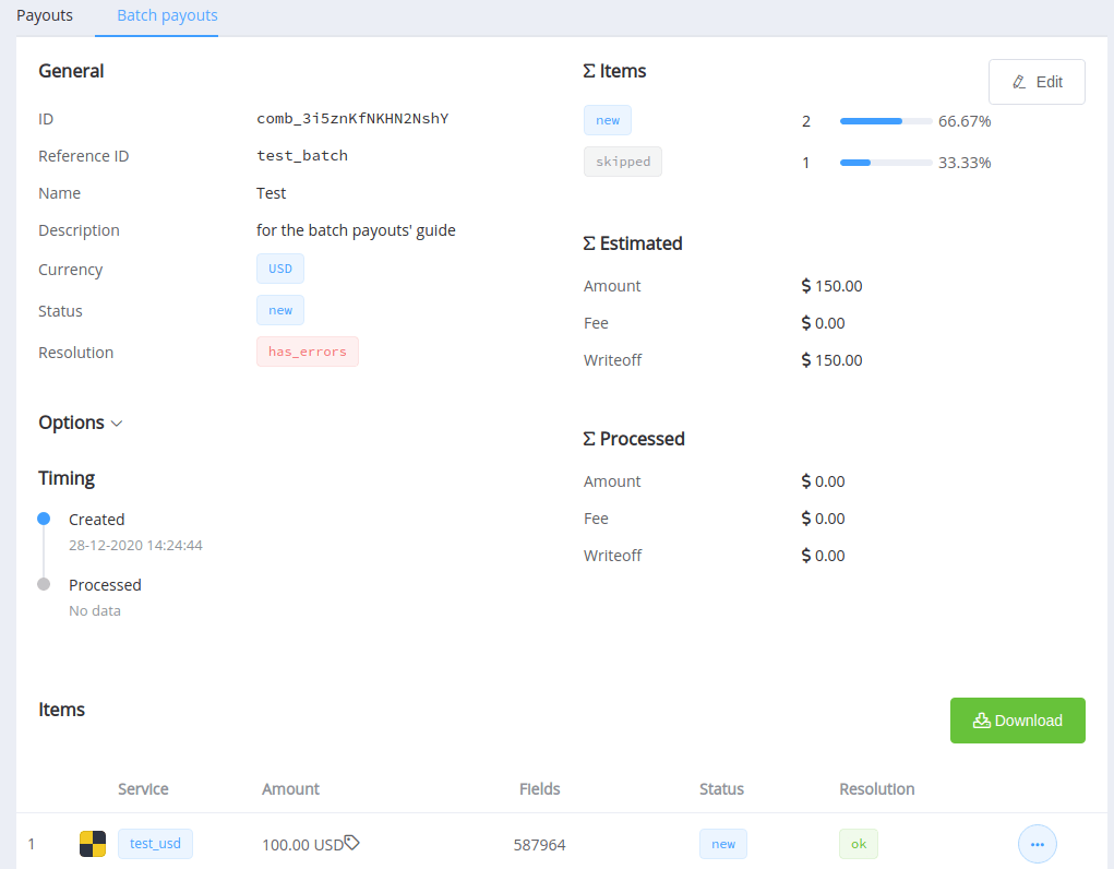 Пакет, підготовлений з помилками